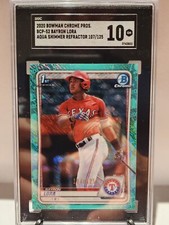 2020 Bowman Chrome Bayron Lora 1st Aqua Shimmer Refractor /125 #BCP-52 SGC 10