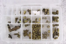Mixed Lot Of Clippard & Unmarked Brass Fittings With Sectioned Case