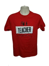 I'm a Teacher Whats Your Super Power Adult Medium Red TShirt