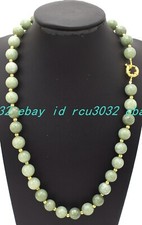 Fashion 10mm Natural A Green Jade Round Beads Gemstone Necklace 18-36in