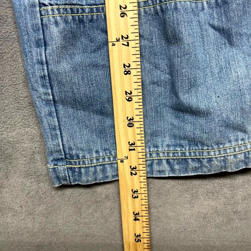 Vintage Looney Tunes Bib Overalls Girls 12 Blue Denim 100% Cotton Straight Leg - Picture 7 of 10