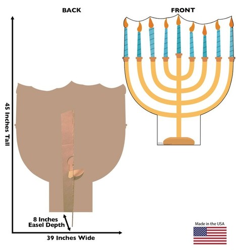 Hanukkah Menorah Chanukah Cardboard Decoration Holiday Jewish Festival of Lights - Picture 2 of 12
