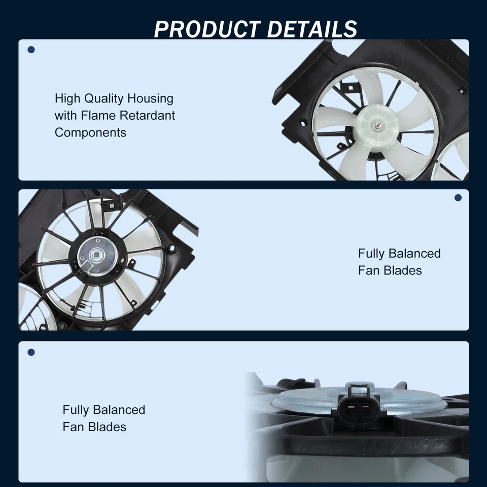 Electric Radiator Condenser Cooling Fan Kit For 2006 2007 2008-2012 Toyota RAV4 - Image 4 of 4