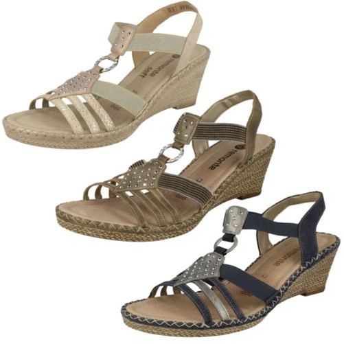 Damen Remonte elastisch Strass Detail Keil Sandale D6768 Damen Remonte elastisch Strass Detail Keil Sandale D6768