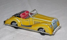 Vintage  MG T Type MIDGET TIN LITHO Friction JAPAN 1960s/70s Yellow
