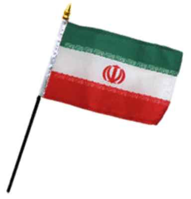 Wholesale Lot of 6 Iran 4''x6'' Desk Table Stick Flag