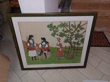 Dipinto Su Stoffa Arazzo Sardo Sardegna Anni 40 Melis Altara?