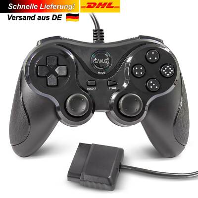 PS2 Dual Vibration Controller EAXUS  Doubleshock Joy-Gamepad Playstation 1 2 NEU