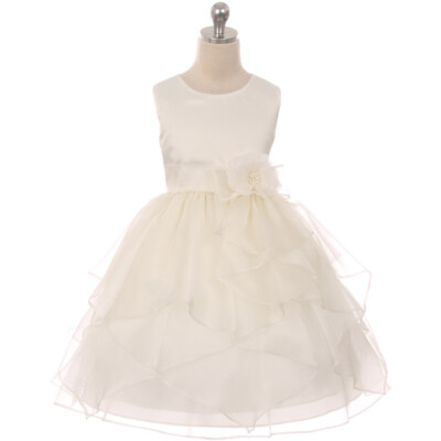 IVORY 14 Flower Girl Dress Bridesmaid Formal Pageant Birthday Wedding Party Prom
