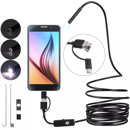 5M USB Wasserdicht Endoskop Kamera 5,5mm LED HD Inspektion für Handy Android PC - Bild 1 von 14