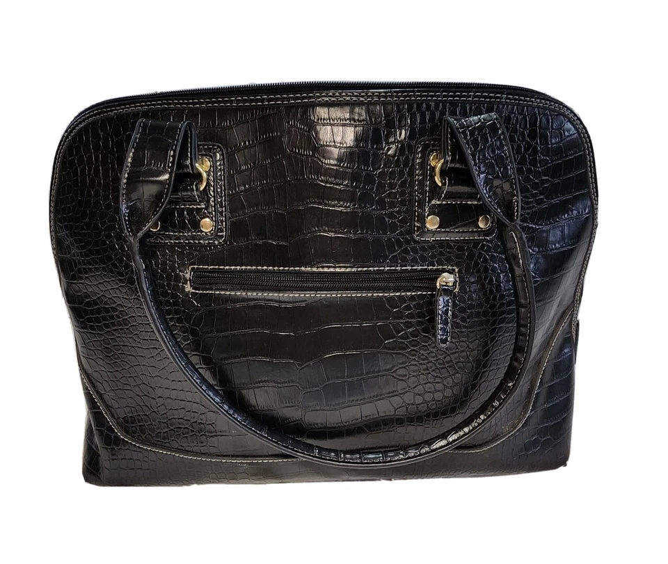 East 5th Damas Negro 3 Piezas Bolso de Mano para Computadora Viaje Bolso de Lona Cocodrilo Cocodrilo Grande Foto 4 de 4