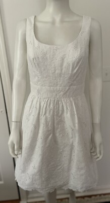 Shoshanna White Eyelet Lace Sleeveless Dress Size 6