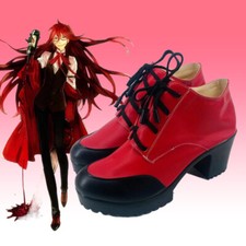 Cosplay Black Butler Grell Sutcliff Martin Boots Shoes Lace Up Boots Halloween