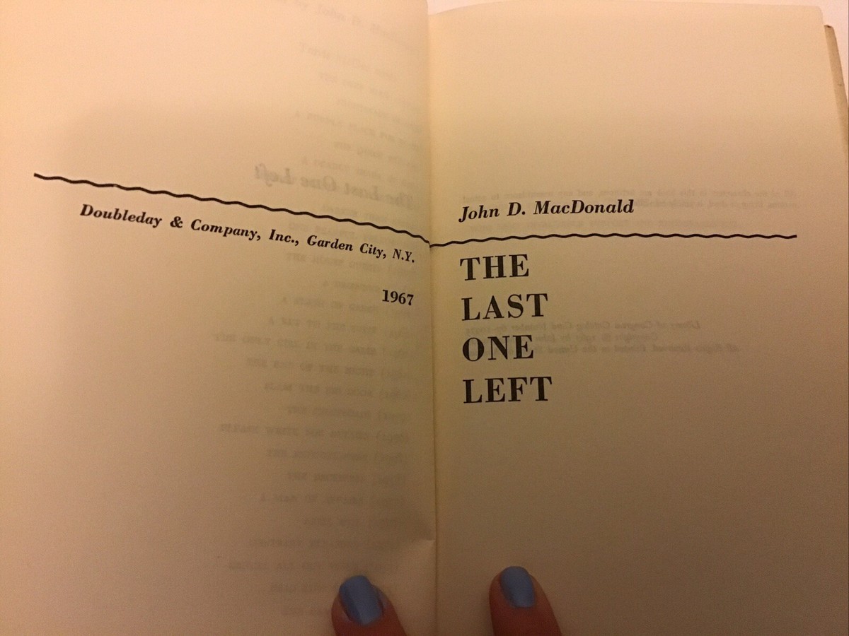 The Last One Left By John D MacDonald Doubleday 1967 Book Club