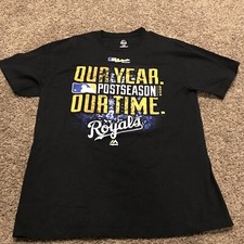 mlb kansas city royals majestic 2014 adult L t shirt black a37