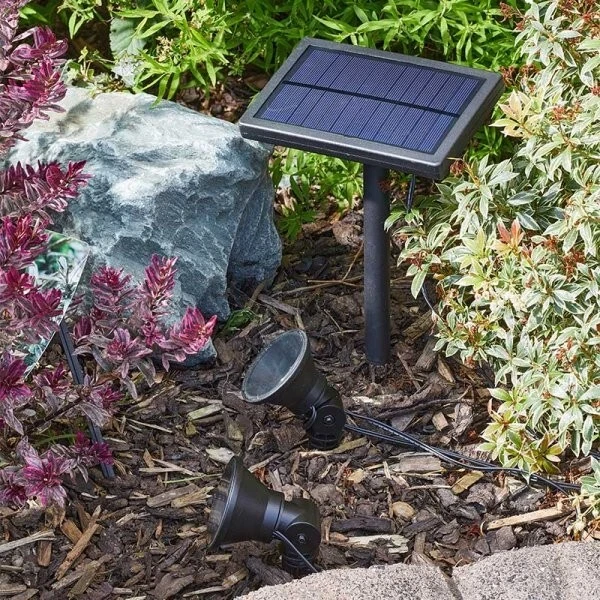 Solar Garden Spot Lights 10pc Set Stake Outdoor LED Lanterns Driveway Light Up - Image 3 of 4