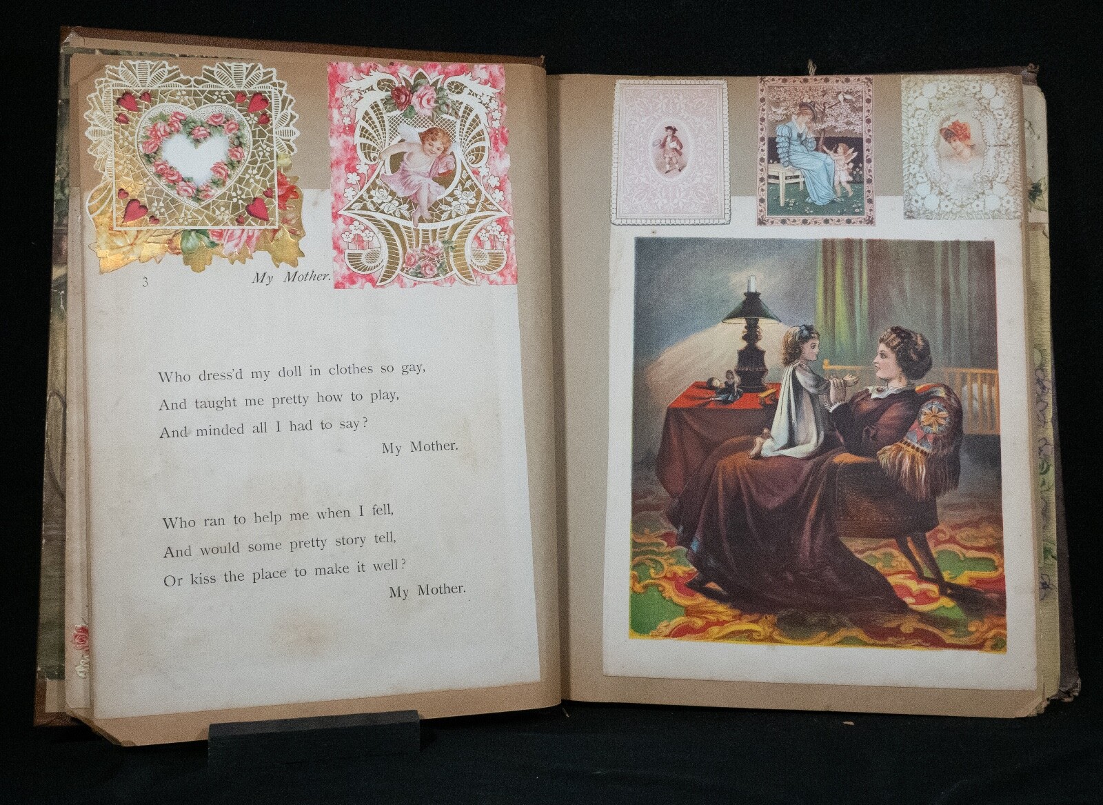 Large Antique Victorian Scrapbook Album Ephemera Die Cut Trading Cards