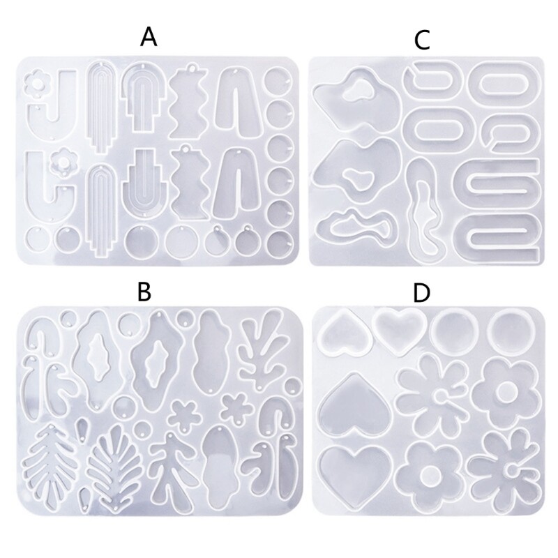 Silicone Resin Earring Molds DIY Jewelry Craft Non-Stick Epoxy Hanging Pendants