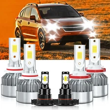 Combo LED Headlight High Low Beam Fog Light Bulbs Kit For Subaru XV 2013-2014