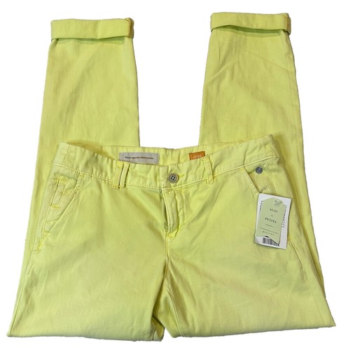 Anthropologie Pilcro Hyphen Chinos Cropped Cuffed Pants Size 26 NWT - Yellow