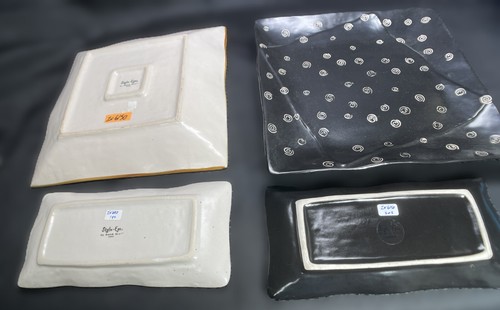Baum Bros Style Eyes Retro Plate Collection 2pc Dinner & 2pc Sushi Plates IN6150 - Picture 3 of 12