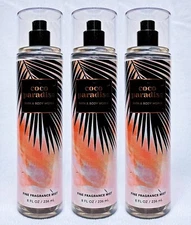 3 Bath & Body Works COCO PARADISE Fragrance Mist Body Spray 8 oz