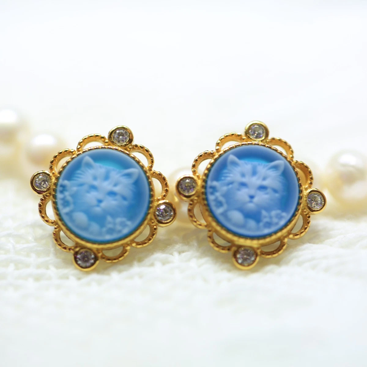 Cat earrings shop ebay