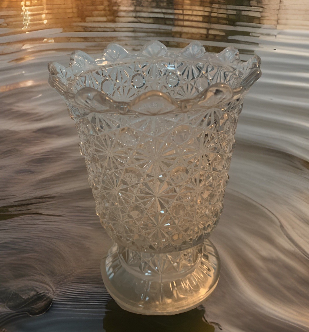 Button and Daisy Vase/Goblet 6.5