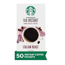 Starbucks VIA Instant Italian Roast Dark Roast Coffee 1 box of 50
