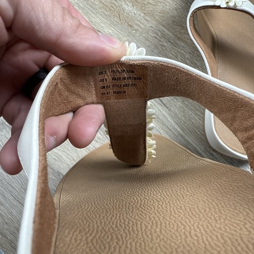 Fitflop Verna Stud Thong Pearl Wedge Sandals Women's Size 9 AR2-031 - Picture 6 of 7