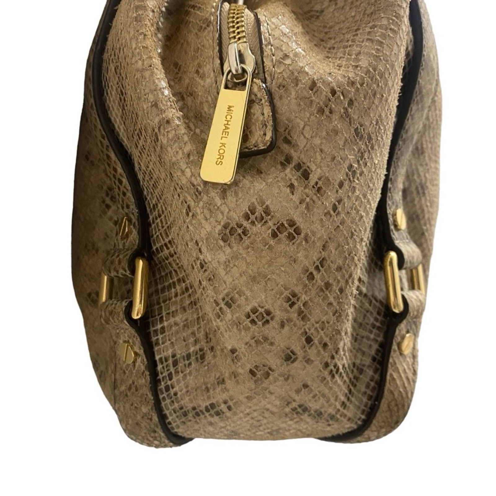 Michael Kors Beige Python Effect Leather and Sued… - image 6