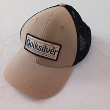 Quiksilver The Original Boardshort Co Cap Mesh Snapback Hat Beige Black