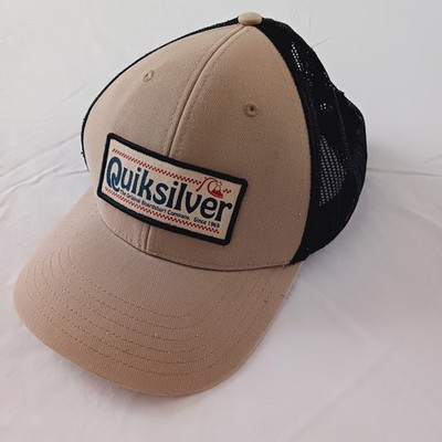 Quiksilver The Original Boardshort Co Cap Mesh Snapback Hat Beige & Black