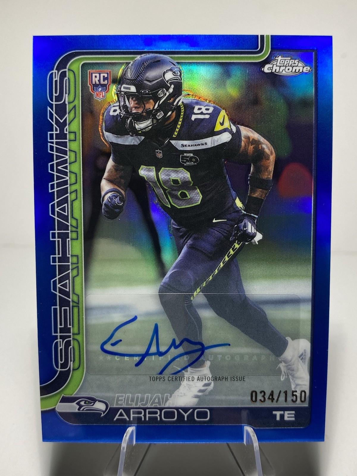 2025 Topps Chrome Elijah Arroyo Rookie Auto #RA-EA 034/150 Seahawks