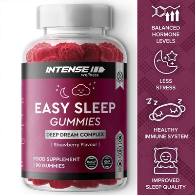 INTENSE WELLNESS NUTRITION Sleep Gummies Relaxation Support Sugar Free, 90 pcs