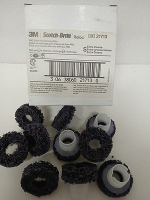 3M 21713 Roloc Pro Brake Hub Cleaning Disc 1-1/2'' x 5/8'' Extra Coarse 10 Pack