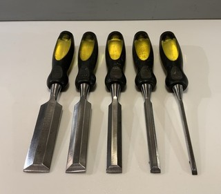 5 BEVEL EDGE WOOD WOOD CHISELS 1/4” 1/2” 3/4” 1” & 1 1/4” RECENTLY SHARPENED