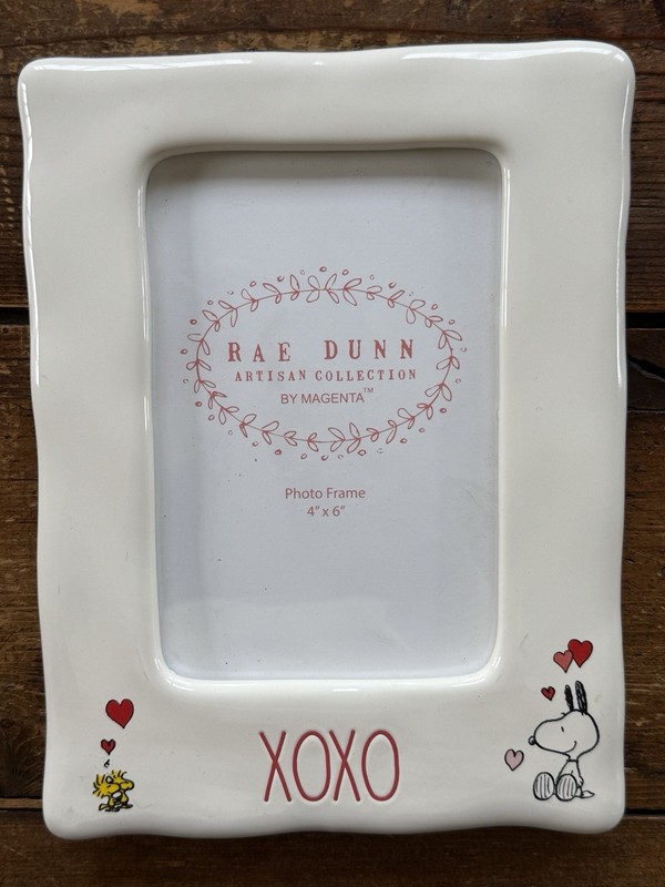 Rae Dunn By Magenta Snoopy Schulz Woodstock 4x6 Photo Ceramic Frame Peanuts