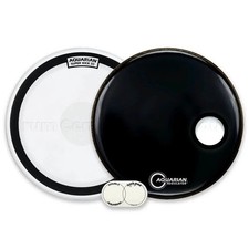 Aquarian Super Kick III Coated/Regulator Black Bass Drumhead Pack 20"
