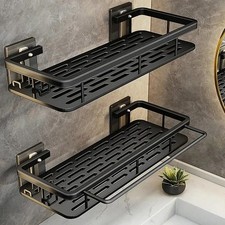 Bathroom Shelf Wall-Mounted Toilet Washstand Supplies Storage Rack-No-Drilling