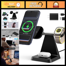 3-in-1 Magnetic Wireless Charger Stand for Apple Devices - Fast Charging, Sleek