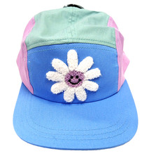 Daisy Camper Flower Girls Hat Blue Print Adjustable Snapback One Size Summer