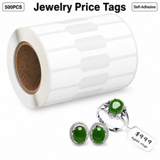 500PCS Jewelry Price Tags Self Adhesive Dumbbell Labels Roll USA STOCK