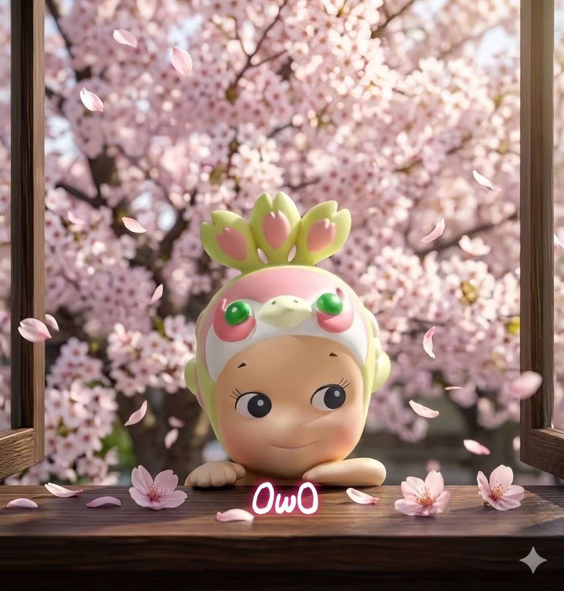 Sonny Angel HIPPERS Cherry Blossom Peacock Figure Phone Charm