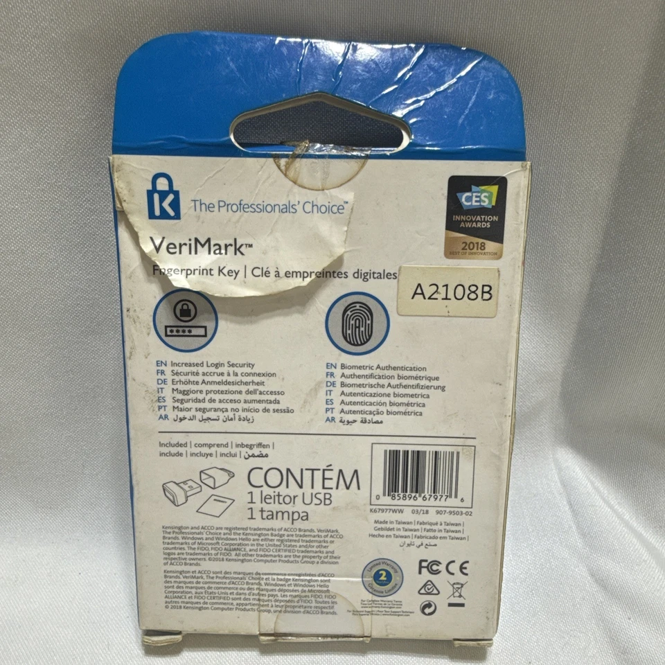 Kensington VeriMark IT Fingerprint Key FIDO2 Windows Hello Business USB - Image 3 of 4