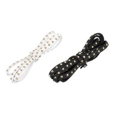 5mm 10 Pcs 1m Faux Leather Suede Cord with Rivet Microfiber for DIY Black, White