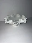 Fenton White Milk Glass Hobnail Ruffled Epergne 3 Horn Trumpet Vase BASE ONLY
