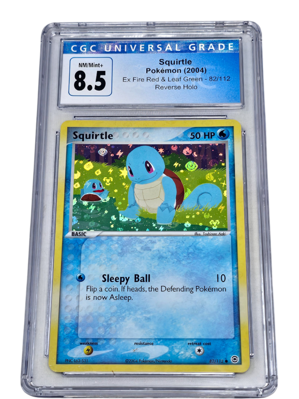 Squirtle 82/112 EX Fire Red & Leaf Green Reverse Holo CGC 8.5 NM/Mint+ 7256