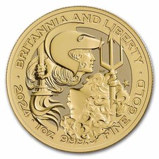 2024 Great Britain 1 oz Gold Britannia & Liberty BU Coin 4897.78 per troy oz