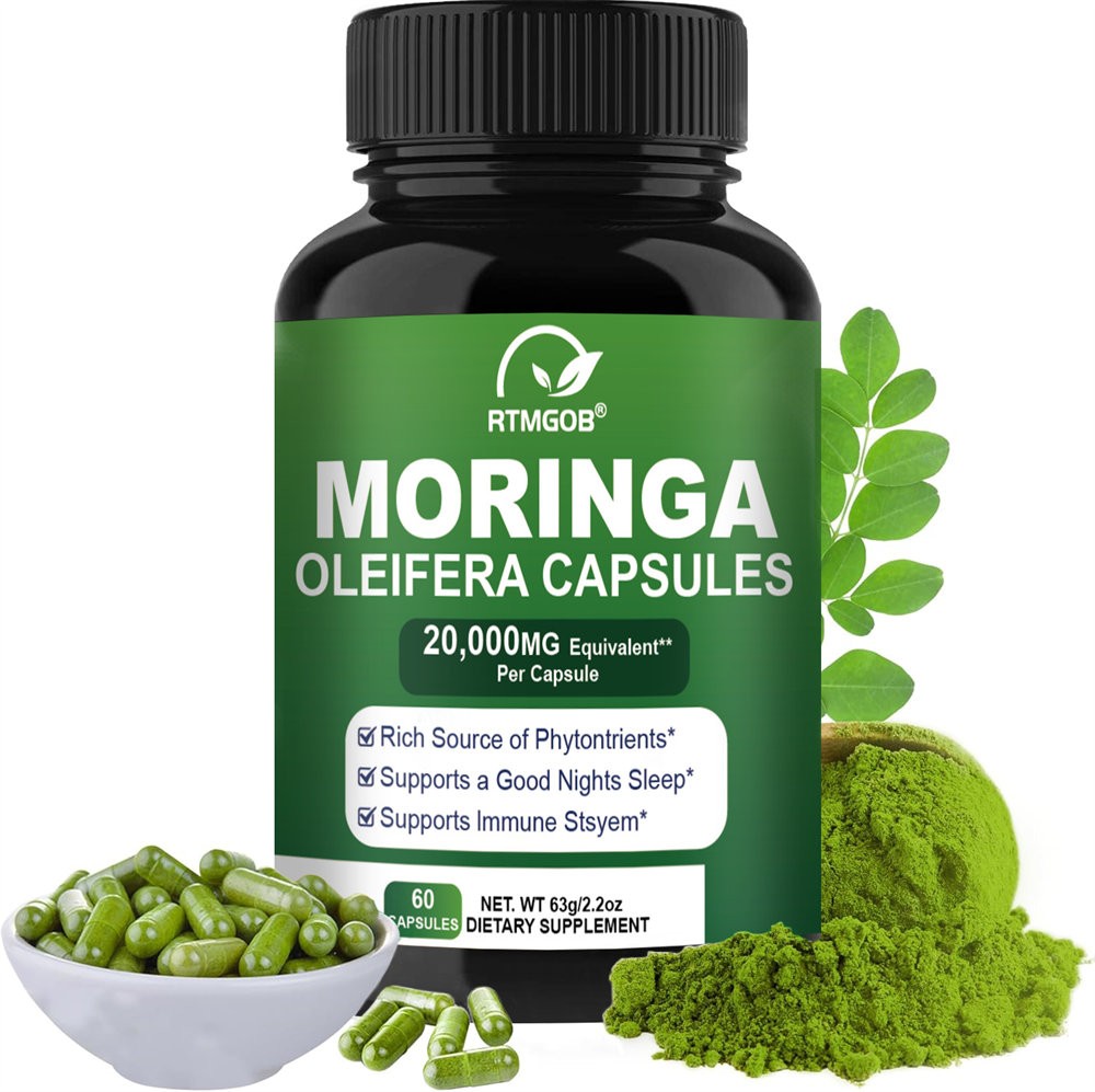 60 Capsules Moringa Oleifera Leaf Powder 12000mg - Organic Herbal Extract USA